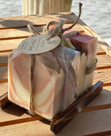 Sustainably Crafted Wooden Soap Dishes + Natural Fiber Pouches - 100% Hand-Finished