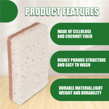 12-Pack Natural Sponges (Dual-Layer Design) - Completely Plastic-Free & Plant-Based