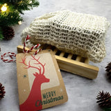 Sustainably Crafted Wooden Soap Dishes + Natural Fiber Pouches - 100% Hand-Finished