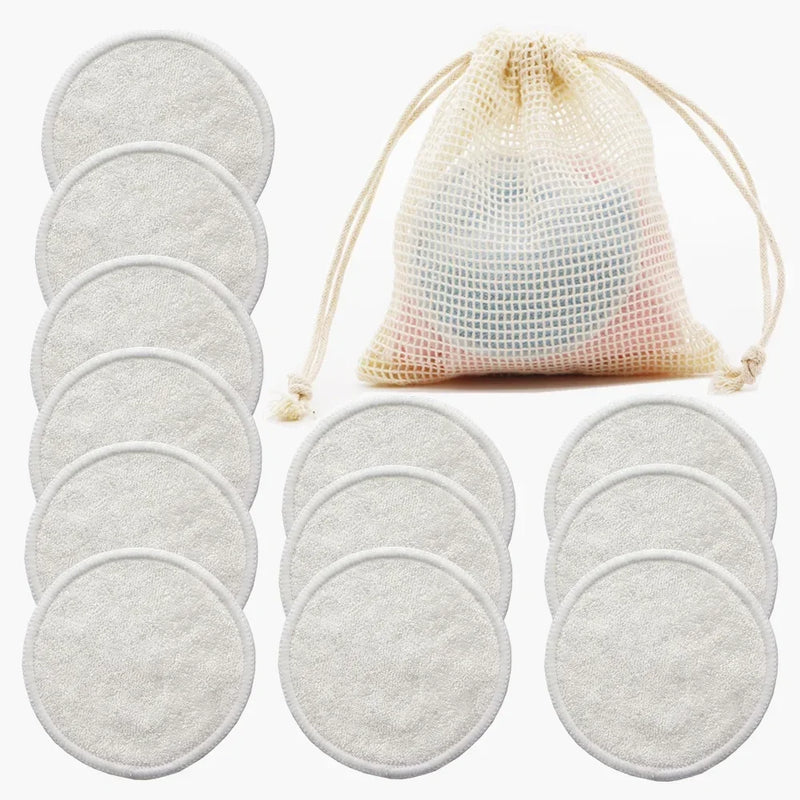 12-Pack Washable Cotton Pads (Soft, Absorbent, & Hypoallergenic)