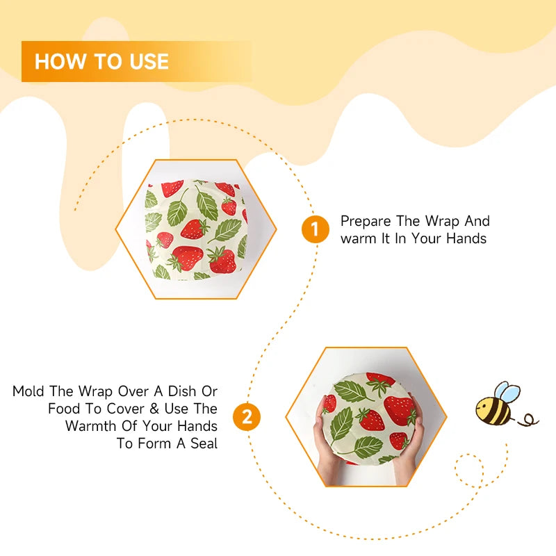 9x Natural Beeswax Wraps