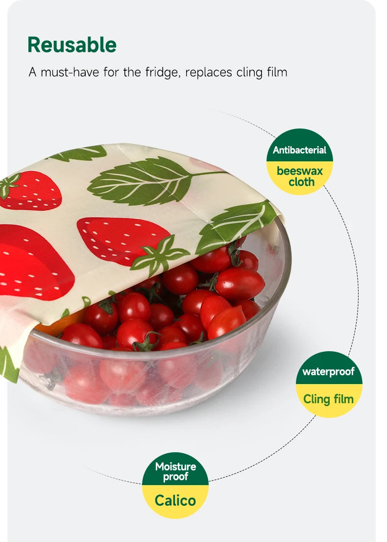 9x Natural Beeswax Wraps