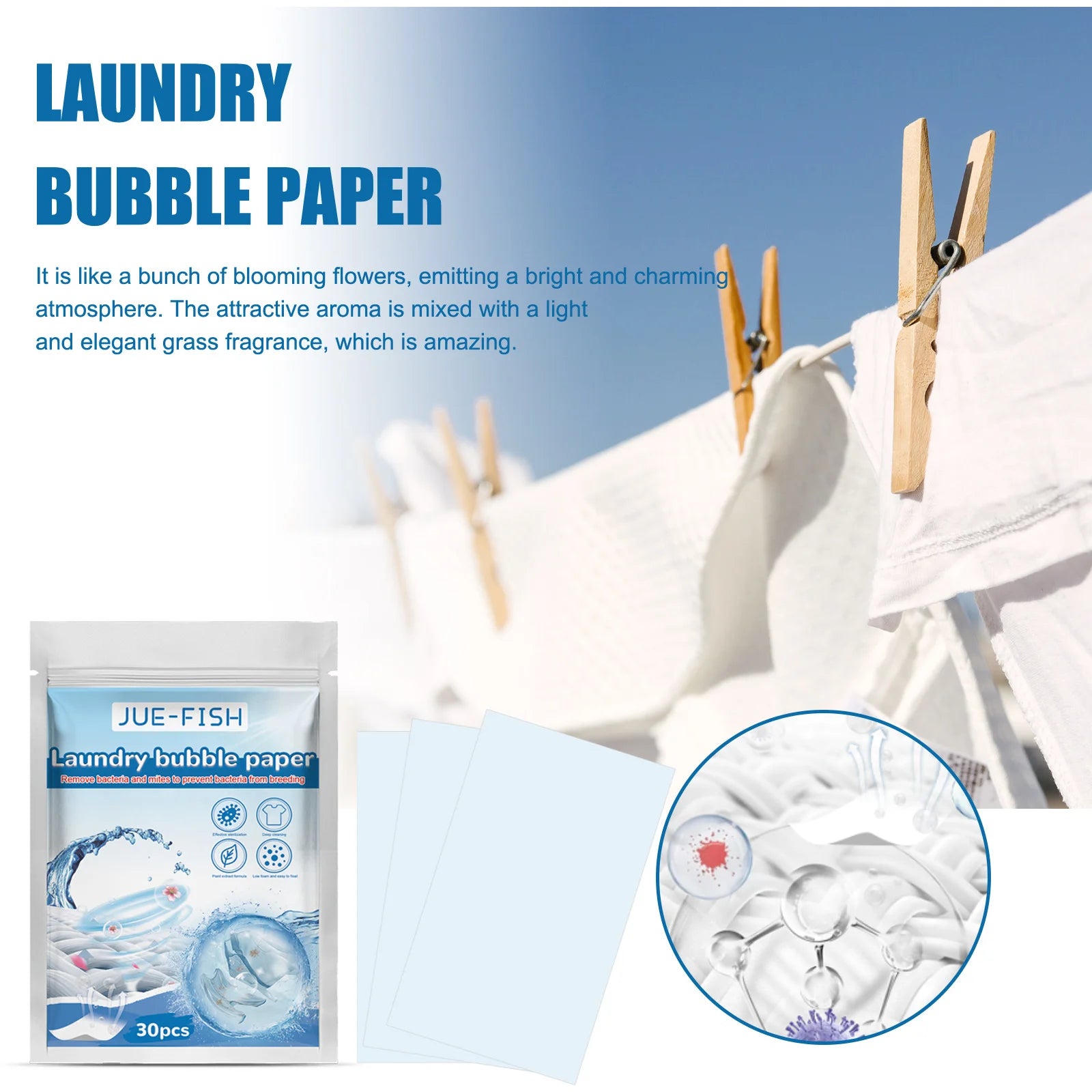 Biodegradable Eco-Conscious Plastic-Free Laundry Detergent Sheets