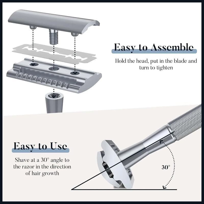 Precision-Engineered Safety Razor (Medical-Grade Stainless Steel)