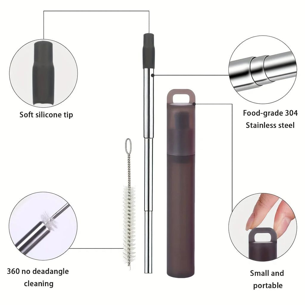 Durable Stainless-Steel Straw Set (Fully Recyclable)