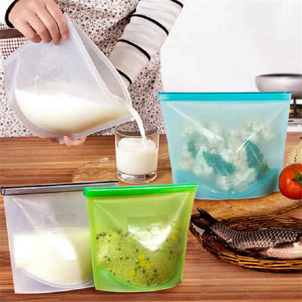 Premium Food-Grade Silicone Bags - Versatile, Dishwasher-Safe & Durable