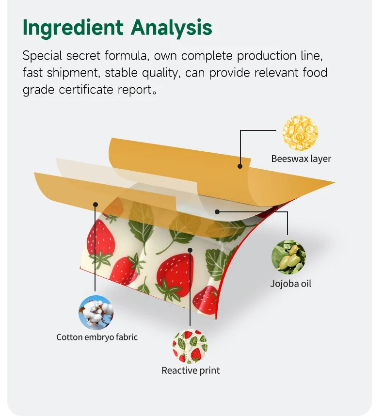 9x Natural Beeswax Wraps