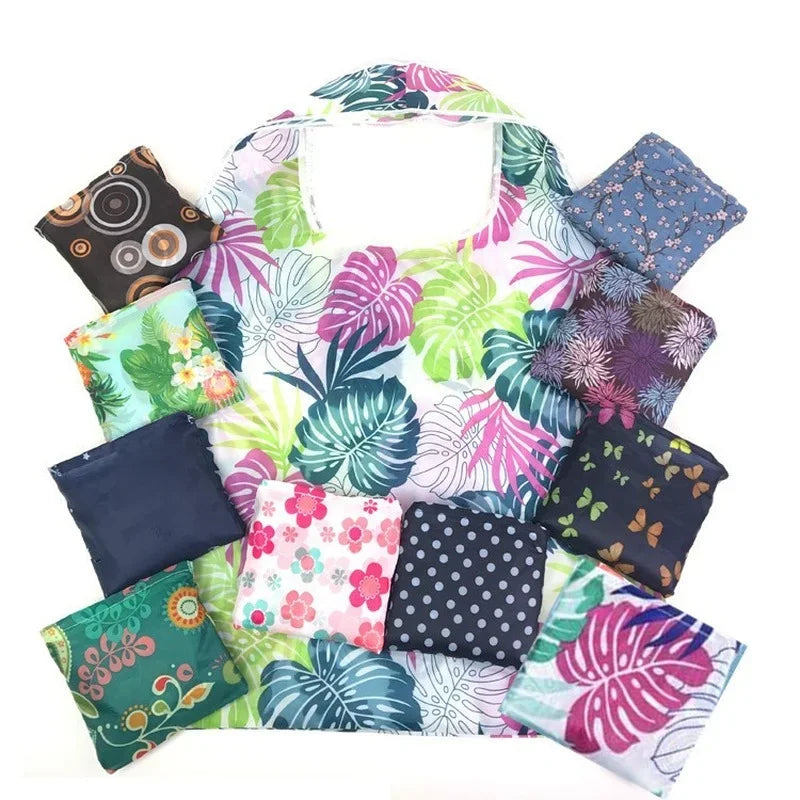 Foldable Reusable Bag (Washable Fabric) - Lightweight & Stylish